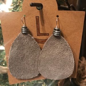 Leather Tear Drop Earrings